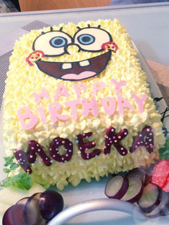 スポンジボブ 誕生日ケーキ-レシピのメイン写真