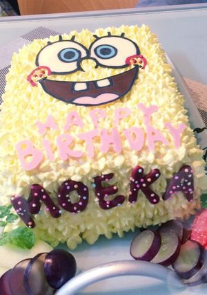 スポンジボブ 誕生日ケーキ-レシピのメイン写真
