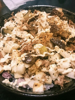 挽肉と長芋、茄子の生姜焼き風丼-レシピのメイン写真