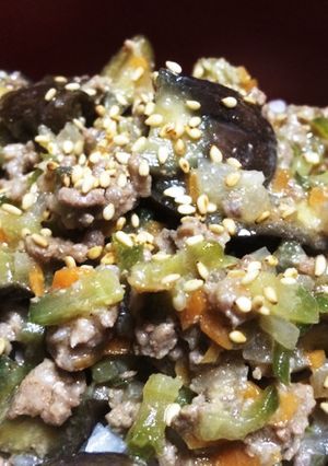 ゴーヤ入り肉味噌丼-レシピのメイン写真