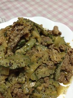 ゴーヤと牛肉のマヨ醤油炒め-レシピのメイン写真