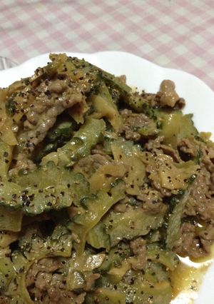 ゴーヤと牛肉のマヨ醤油炒め-レシピのメイン写真