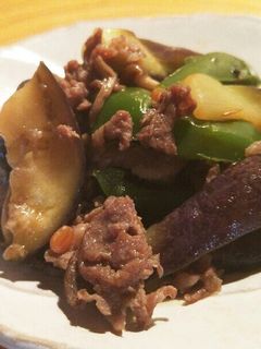 茄子とコマ肉の甘辛炒め-レシピのメイン写真