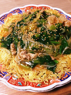 小松菜のあんかけ焼きそば-レシピのメイン写真