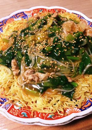 小松菜のあんかけ焼きそば-レシピのメイン写真