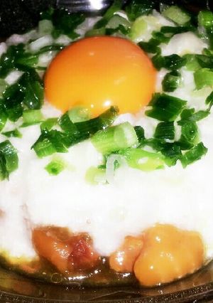 焼き鳥缶にとろろ♡卵黄のせ-レシピのメイン写真
