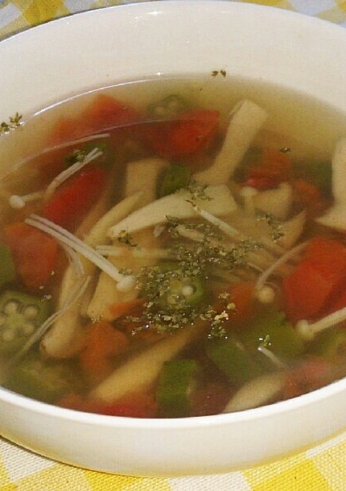 さっぱり！おくらとトマトときのこのスープ-レシピのメイン写真