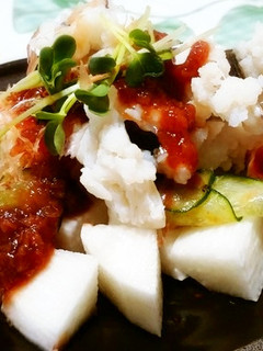 ◆ふわシャキ♪鱧と長芋の梅肉ソース◆-レシピのメイン写真