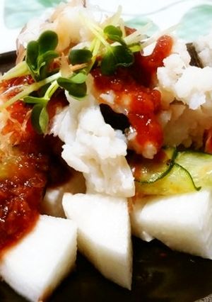 ◆ふわシャキ♪鱧と長芋の梅肉ソース◆-レシピのメイン写真