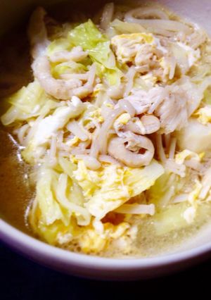 鶏皮消費！キャベツと鶏皮の優しい塩うどん-レシピのメイン写真