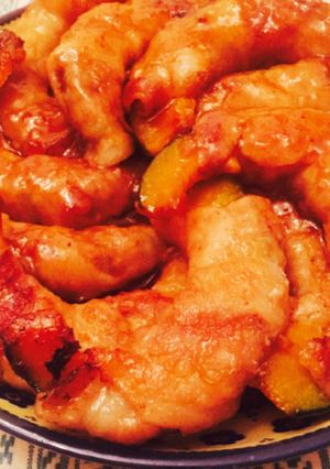 お弁当にも♡かぼちゃの豚バラくるくる巻き-レシピのメイン写真