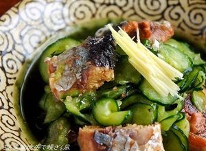 土用にも？さんま蒲焼缶とすし酢で鰻ざく風-レシピのメイン写真
