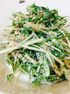 水菜大量消費☆ツナと水菜の胡麻マヨサラダ-レシピのメイン写真