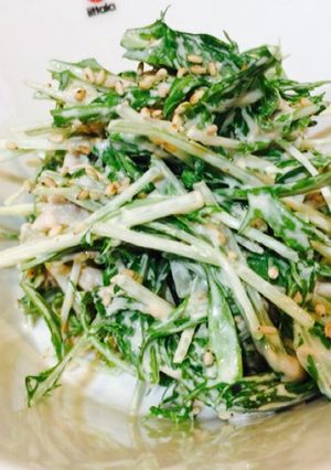 水菜大量消費☆ツナと水菜の胡麻マヨサラダ-レシピのメイン写真