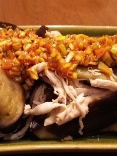 レンジで簡単!蒸しナスのネギソースがけ-レシピのメイン写真