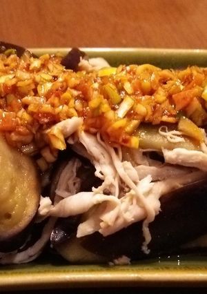 レンジで簡単！蒸しナスのネギソースがけ-レシピのメイン写真