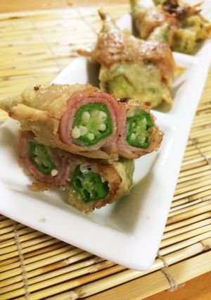 オクラのベーコン巻き天ぷら-レシピのメイン写真