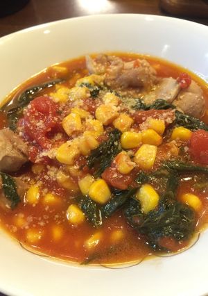 モロヘイヤとチキンのトマト煮-レシピのメイン写真