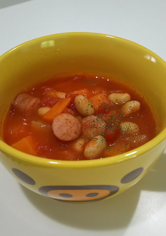 簡単！ウィンナーと豆のトマトスープ-レシピのメイン写真