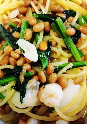 簡単♡納豆とほうれん草のパスタ♡-レシピのメイン写真