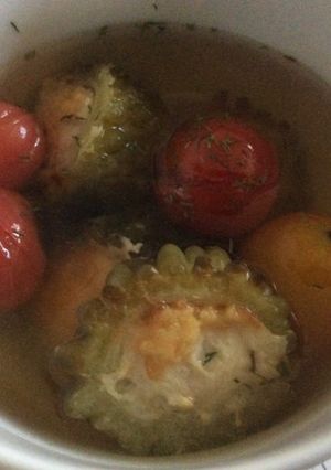 輪切りゴーヤの鶏肉詰め-レシピのメイン写真