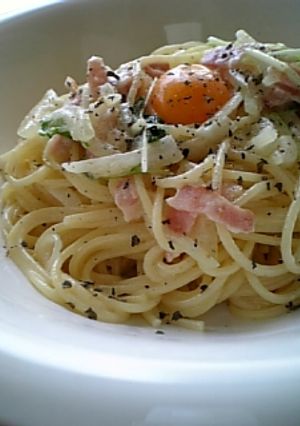 水菜ｉｎカルボナーラ-レシピのメイン写真