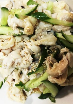 鶏皮とキュウリの酢の物-レシピのメイン写真