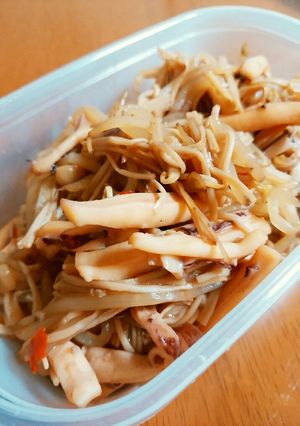 いかとエノキとモヤシの甘辛煮-レシピのメイン写真