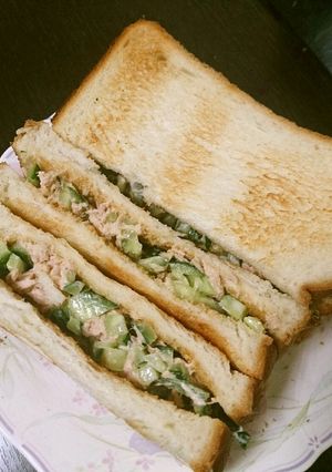 簡単ツナサラダのトーストサンドイッチ-レシピのメイン写真