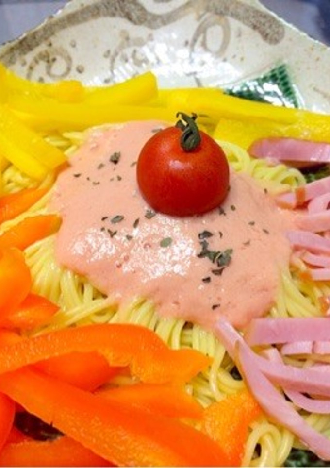 簡単！トマトと豆腐のソースで冷やし中華-レシピのメイン写真