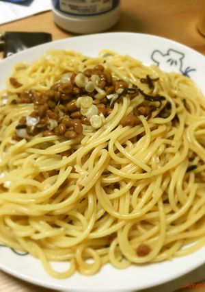 ゆでて混ぜるだけの納豆パスタ-レシピのメイン写真