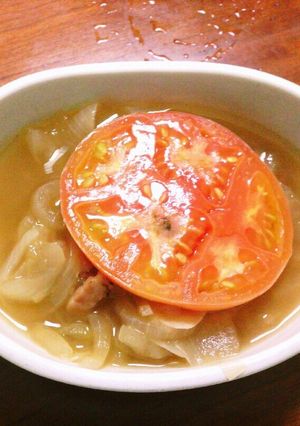 オニオンスープ~焼きトマトのせ~-レシピのメイン写真