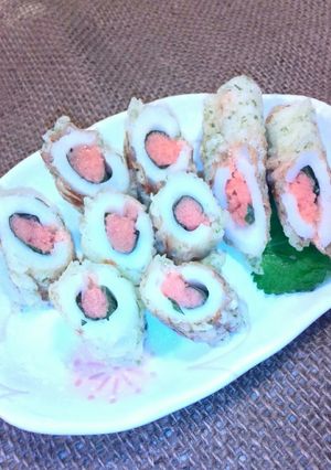 竹輪とタラコの天ぷら♥弁当おつまみに✌-レシピのメイン写真