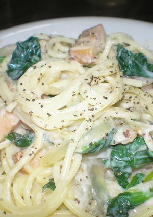 ベーコンとほうれん草の豆乳パスタ♪-レシピのメイン写真
