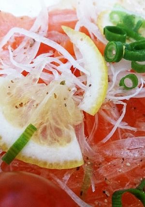 お手軽サーモンのカルパッチョ-レシピのメイン写真