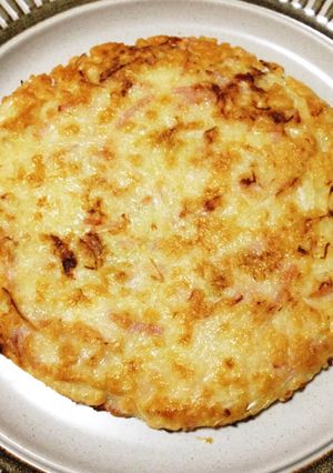 キャベツとハムの簡単お好み焼き-レシピのメイン写真