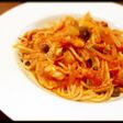 海老のトマトクリームパスタ!豆乳