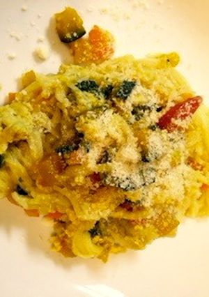 もっちり〜炊飯器で野菜たっぷり素麺パスタ-レシピのメイン写真