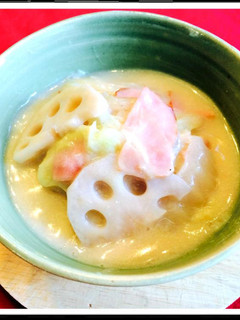 白菜とレンコンの豆乳煮-レシピのメイン写真