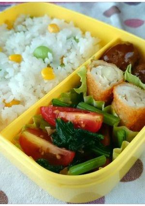 お弁当彩りに★小松菜ミニトマトの簡単副菜-レシピのメイン写真