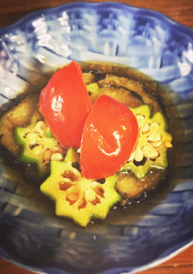大きいオクラを使った夏野菜の煮浸し-レシピのメイン写真