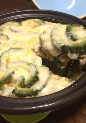 レンジで簡単！ゴーヤとひき肉の重ね蒸し-レシピのメイン写真