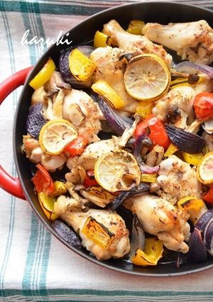 漬けて焼くだけ手羽元と野菜のハーブグリル-レシピのメイン写真