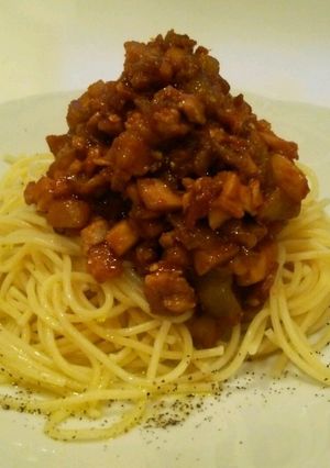 味噌 ミートソース スパゲティ-レシピのメイン写真