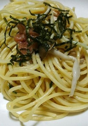 簡単☆蒸し鶏と梅しそパスタ-レシピのメイン写真