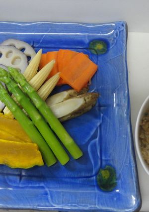蒸し野菜のさばみそディップ添え♪-レシピのメイン写真