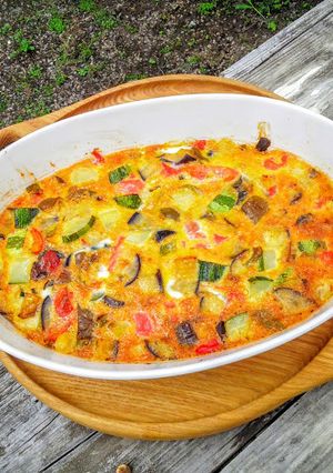 オーブンで☆夏野菜のスパニッシュオムレツ-レシピのメイン写真