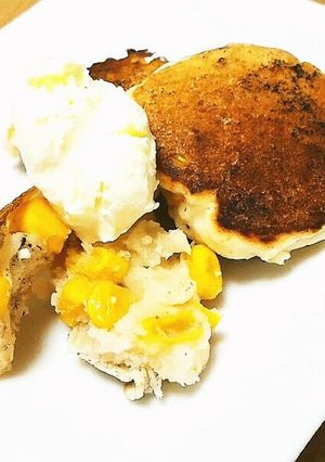 甘じょっぱ＆食感後引くコーンホットケーキ-レシピのメイン写真