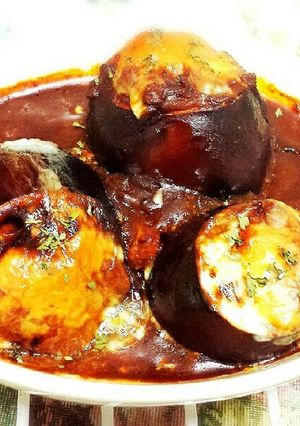 丸茄子の肉詰めとろとろんソース♥-レシピのメイン写真