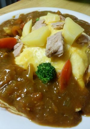 ツナと野菜のオムレツカレー-レシピのメイン写真